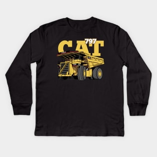 Caterpillar 797B Kids Long Sleeve T-Shirt